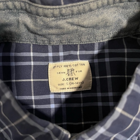 Jcrew 2-ply cotton blue and white checked button down - Picture 4 of 6